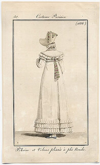 Le Journal des Dames et des Modes 1817 Costume Parisien N°1666 Horace Vernet