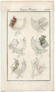 Le Journal des Dames et des Modes 1817 Costume Parisien N°1678 Hats
