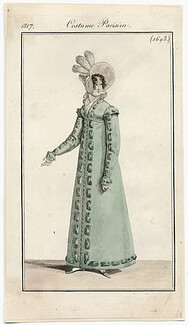 Le Journal des Dames et des Modes 1817 Costume Parisien N°1698