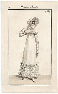 Le Journal des Dames et des Modes 1818 Costume Parisien N°1734
