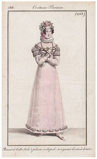 Le Journal des Dames et des Modes 1818 Costume Parisien N°1763