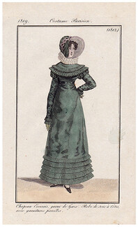 Le Journal des Dames et des Modes 1819 Costume Parisien N°1812