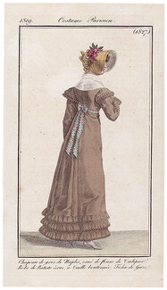 Le Journal des Dames et des Modes 1819 Costume Parisien N°1827