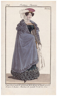Le Journal des Dames et des Modes 1824 Costume Parisien N°2222