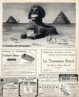 Eau de Suez (Toothpaste) 1909 Egypt, Sphinx, Pyramids, O'Galop
