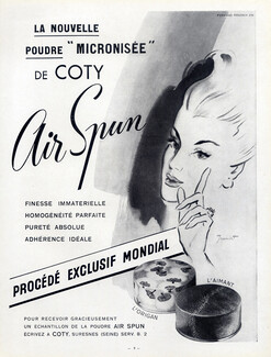 Coty (Cosmetics) 1948 Air Spun, René Jeandot