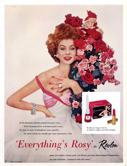 Revlon (Cosmetics) 1954 Nail Polish, Lipstick Rose