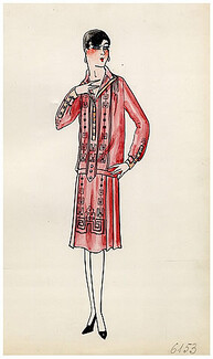 Original Fashion Drawing 1925 Flapper fashion style ''The Garçonne'' Art Deco