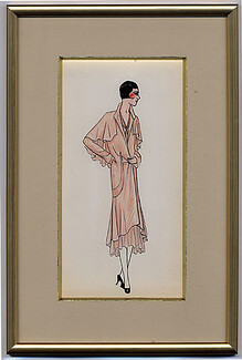 Original Fashion Drawing 1925 Flapper fashion style ''The Garçonne'' Art Deco Framed