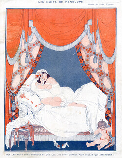 Gerda Wegener 1913 Attractive Girl, Topless, Decorative Art