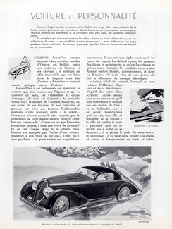 Voiture et personnalité, 1938 - Geo Ham Hotchkiss, Renault, Delage, Peugeot, Delahaye, Text by Roger Baschet, 3 pages
