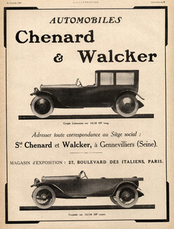Chenard & Walcker (Cars) 1920 Coupé Limousine, Torpédo