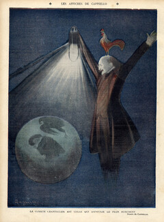 Cappiello 1910 Edmond Rostand Comet Chantecler Cockerel, Rooster