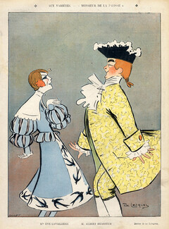 De Losques 1904 Eve Lavallière, Albert Brasseur, Caricature