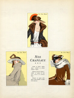 Fashion Illustration hats 1922 Pochoir, AGB