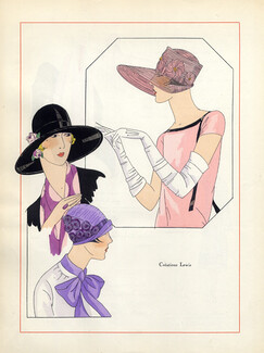 Lewis (Millinery) 1926 Plate from the French art-deco fashion journal "Art Gout Beauté"