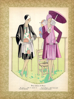 Doucet 1927 Dresses, Fashion Illustration, Pochoir