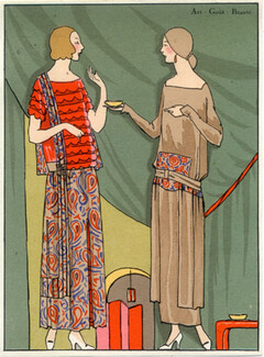 Bernard & Cie, Martial Et Armand 1923 Fashion Illustration, Pochoir