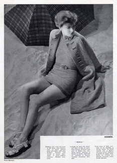 Hermès (Swimwear) 1934 Bathing Suit Model Ressac, Beachwear