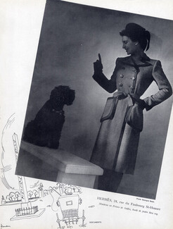 Hermès (Couture) 1942 Fashion Photography, Poodle Dog