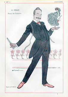 A. Barrère 1907 M. Paquin Dressmaker, Caricature, Biography, 2 pages