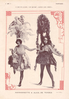 Pomponnette & Alice de Tender 1919 Theatre Costume Feathers