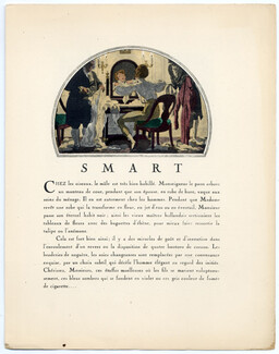 Smart, 1924 - Pierre Brissaud. La Gazette du Bon Ton, 1924-1925 n°1, Text by George Barbier, 4 pages