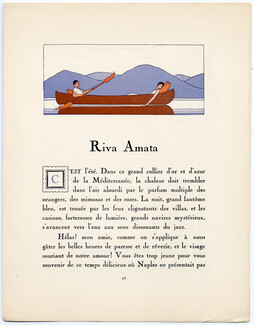 Riva Amata, 1924 - A. E. Marty, Rigaud, Italia. La Gazette du Bon Ton, 1924-1925 n°1, Texte par Jason, 4 pages