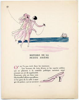 Histoire de la Petite Sirène, 1924 - Pierre Mourgue, Perugia. La Gazette du Bon Ton, 1924-1925 n°1, Text by J. N. Faure-Biguet, 4 pages