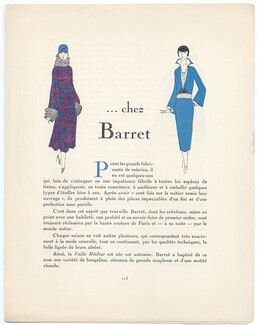 Chez Barret, 1924 - Mario Simon. La Gazette du Bon Ton, 1924-1925 n°2, Text by Clercé, 4 pages