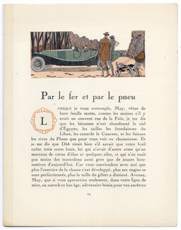 Par le Fer et par le Pneu, 1924 - Pierre Mourgue, Renault. La Gazette du Bon Ton, 1924-1925 n°2, Text by James de Coquet, 4 pages