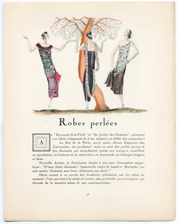 Robes Perlées, 1924 - Zinoview (Zinovieff), Schwenk Fils Pearls. La Gazette du Bon Ton, 1924-1925 n°2, Text by Clercé, 4 pages