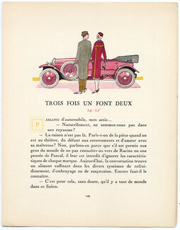 Trois Fois Un Font Deux, 1924 - Jean Grangier, Renault Cabriolet Claridge's. La Gazette du Bon Ton, 1924-1925 n°3, Texte par Jason, 4 pages