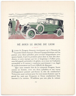 Né sous le signe du Lion, 1924 - Jean Grangier, Leo, Peugeot. La Gazette du Bon Ton, 1924-1925 n°3, Texte par Le Casque de Cuir, 4 pages