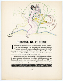 Histoire de l'Orient, 1924 - Lado Goudiachvili 1924-25 Oriental Dancer Nude, Gazette du Bon Ton, Text by Georges-Armand Masson, 4 pages