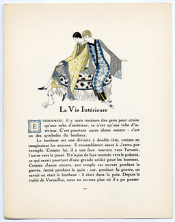 La Vie Intérieure, 1924 - Jean Grangier 1924-25 Bianchini, Fashion Illustration, Gazette du Bon Ton, Text by Coriandre, 4 pages