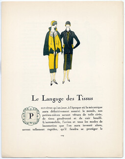 Le Langage des Tissus, 1924 - L'Hom 1924-25 Gazette du Bon Ton, Texte par Jason, 4 pages