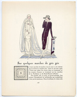 Sur quelques marches de grès gris, 1924 - Montbrun 1924-25 Wedding Dresses, Gazette du Bon Ton, Text by Lucien Farnoux-Reynaud, 4 pages