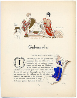 Galonnades, 1924 - Jean Grangier 1924-25 Braids, Rodier, Gazette du Bon Ton, Text by Olive, 4 pages