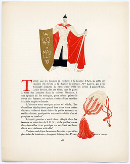 La Cotte de Maille, 1925 - Mario Simon 1924-25 Poupar, Lanvin, Drecoll, Worth, Handbags, La Gazette du Bon Ton, 4 pages