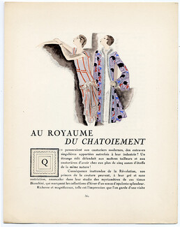 Au Royaume du Chatoiement, 1925 - Jean Grangier 1924-25 Bianchini, Gazette du Bon Ton, Texte par Alice Baudouin, 4 pages