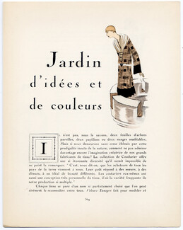 Jardin d'idées et de couleurs, 1925 - Montbrun 1924-25 Coudurier Fructus, Gazette du Bon Ton, Text by Alice Baudouin, 4 pages