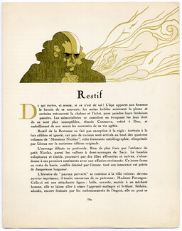 Restif, 1925 - Charles Martin 1924-25 Gazette du Bon Ton, Text by George Barbier, 4 pages