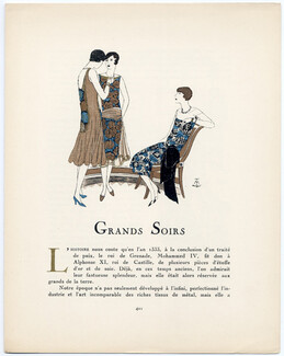 Grands Soirs, 1925 - Montbrun 1924-25 Barret, Gazette du Bon Ton, Text by Alice Baudouin, 4 pages