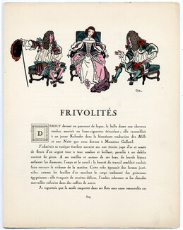 Frivolités, 1924 - Pierre Brissaud. La Gazette du Bon Ton, n°8, Texte par George Barbier, 4 pages