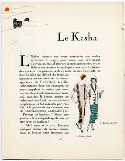 Le Kasha, 1924 - L'Hom, Rodier. La Gazette du Bon Ton, n°7, Texte par Vaudreuil, 4 pages