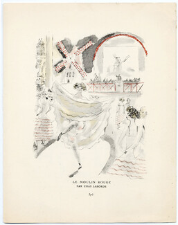 Chas Laborde 1924 "Le Moulin Rouge" Gazette du Bon Ton, Text George Barbier, 3 pages