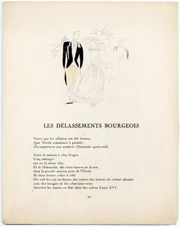 Les Délassements Bourgeois, 1924 - Maurice Van Moppès. La Gazette du Bon Ton, n°10, Text by Maurice Van Moppès, 4 pages