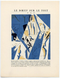 Le Boeuf sur le Toit, 1920 - Benito Decorative Arts, Raoul Dufy, Jean Cocteau, Gazette du Bon Ton, Pochoir