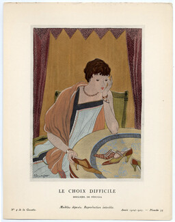 Le Choix Difficile, 1924 - Jean Grangier, Souliers, de Perugia. La Gazette du Bon Ton, 1924-1925 n°4 — Planche 33